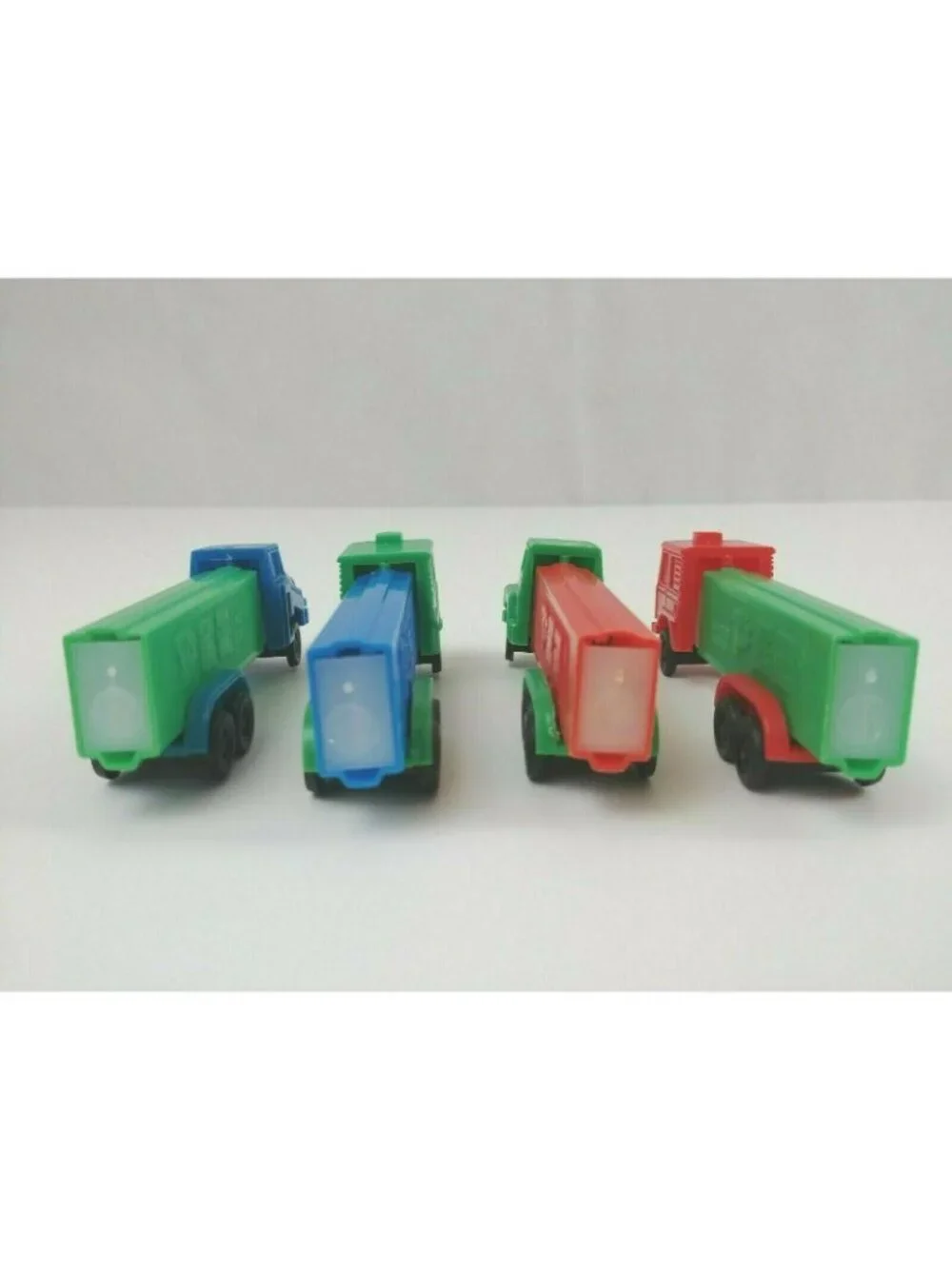 Vintage Lot of 4 Semi Truck Pez Dispensers Different Colors & Trucks (B)